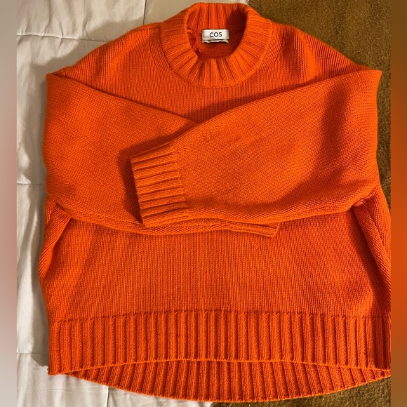 COS chunky 100% pure cashmere RARE Orange 2023 sz. M - Picture 7 of 11